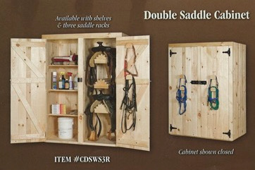 Double Saddle Cabinet w/ 3 Racks and Shelves: Item #CDSWS3R
