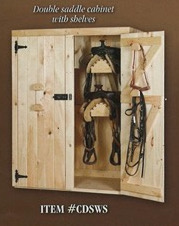 Double Saddle Cabinet w/ 2 Racks and Shelves: Item #CDSWS